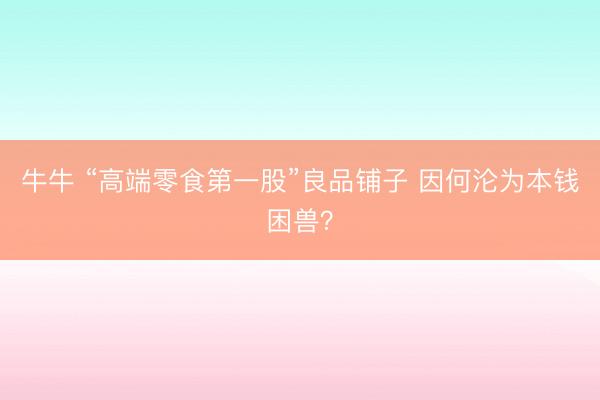 牛牛 “高端零食第一股”良品铺子 因何沦为本钱困兽？