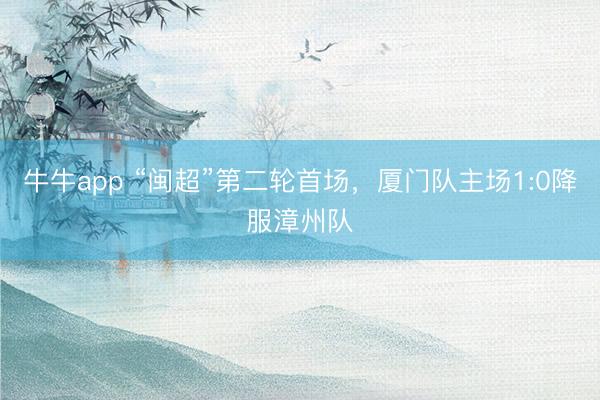 牛牛app “闽超”第二轮首场，厦门队主场1:0降服漳州队